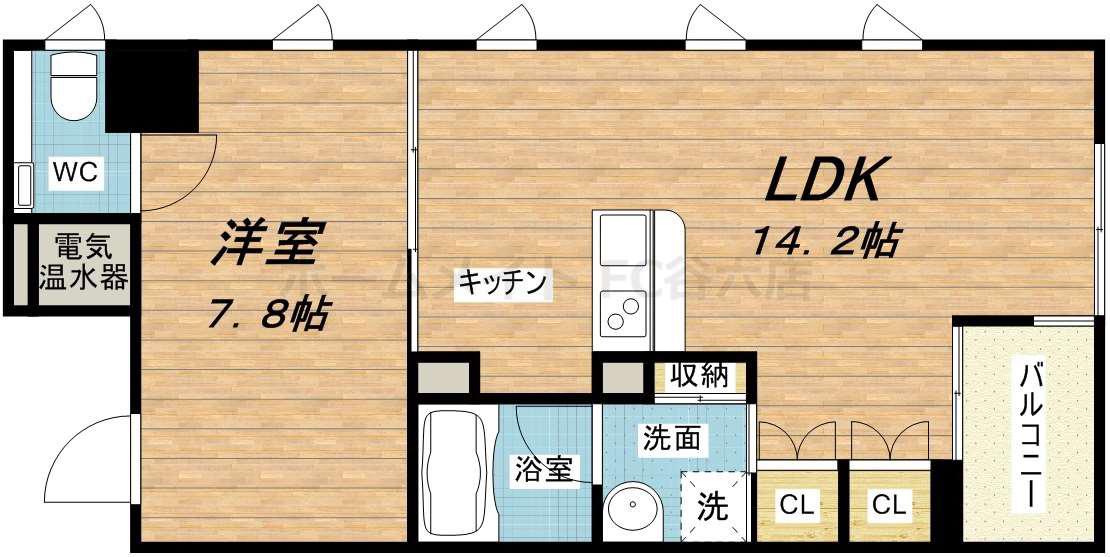 アーバンフラッツ瓦町(1LDK/5階)の間取り写真