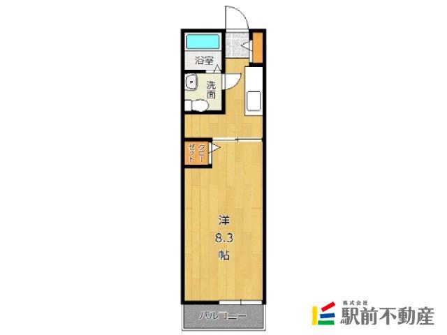 シャルモントゥII(1K/2階)の間取り写真
