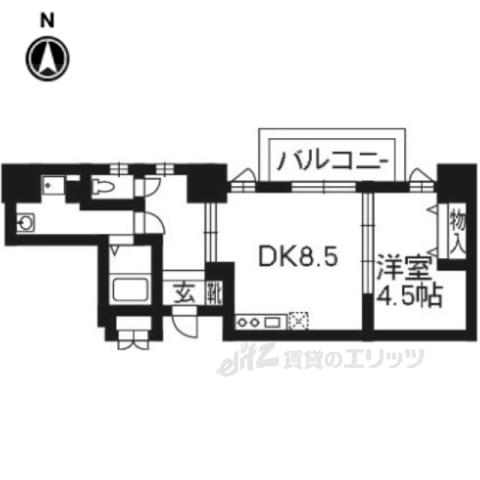 VILLA MARY 五条(1DK/2階)の間取り写真