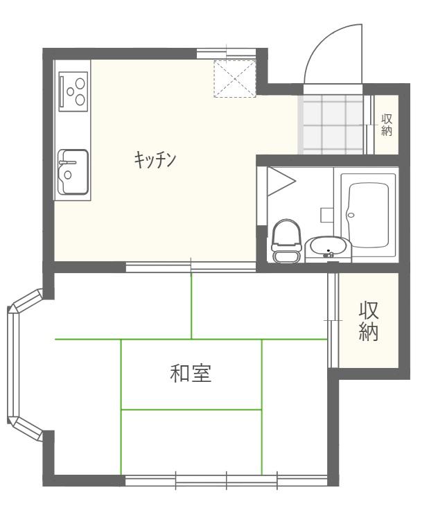 ひかり荘(1K/1階)の間取り写真