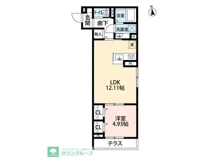 グランメゾン(1LDK/1階)の間取り写真