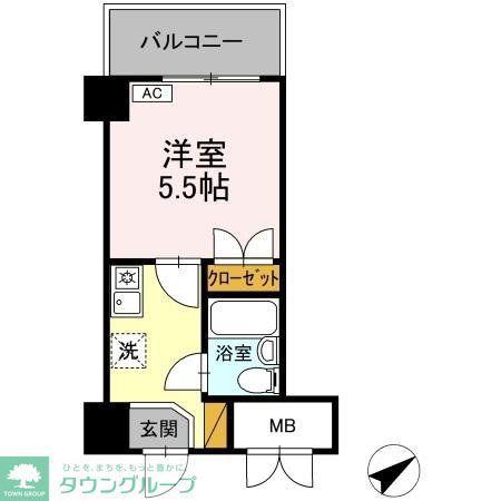 コンフォール小泉(1K/7階)の間取り写真