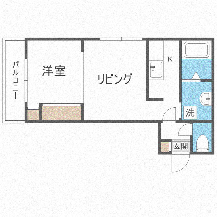 LUNA26(1LDK/4階)の間取り写真