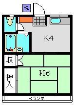 丸三マイコーポ(1K/2階)の間取り写真
