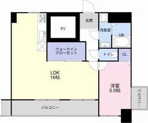 秋田産業ビル(1LDK/3階)の間取り写真