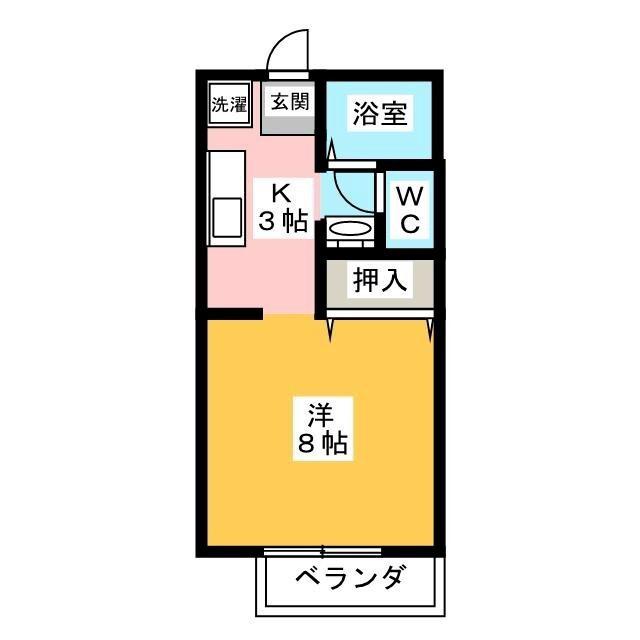 ボナール駒(1K/2階)の間取り写真