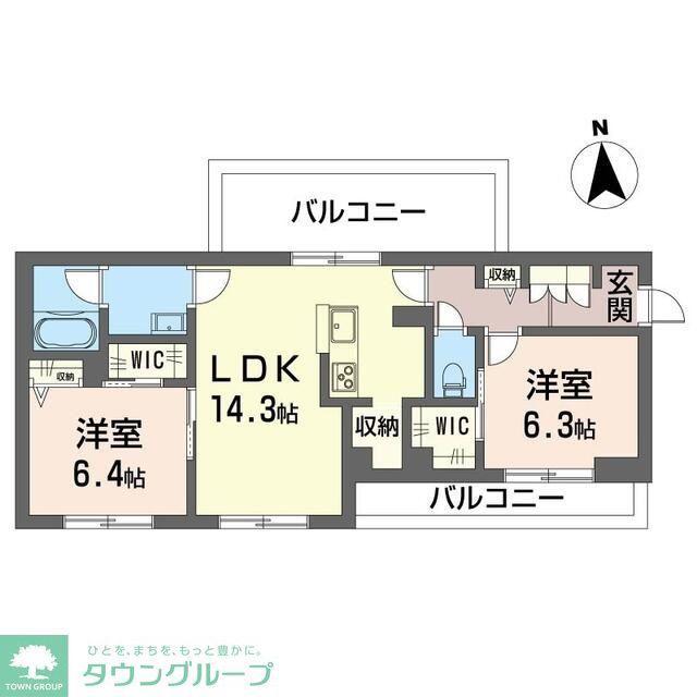 セントリビエ(2LDK/3階)の間取り写真