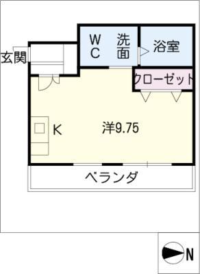 ハイツめぐみ(ワンルーム/2階)の間取り写真