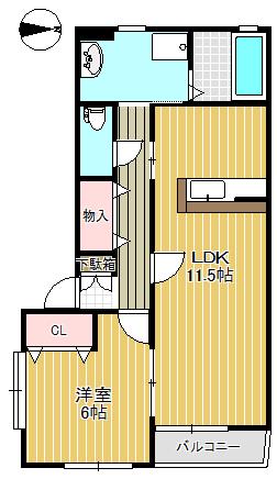 第8メゾンアカマ(1LDK/1階)の間取り写真