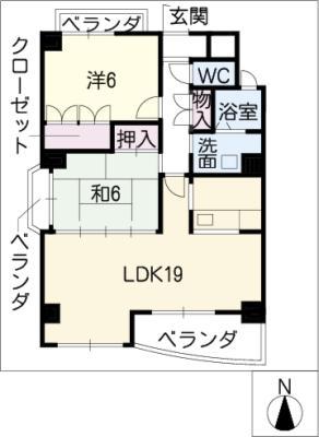 FLORESTA覚王山(2LDK/2階)の間取り写真