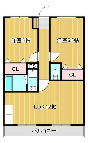 ハイツアクシス(2LDK/2階)の間取り写真