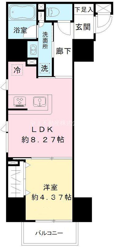 MODIER KOMAZAWA(1LDK/14階)の間取り写真