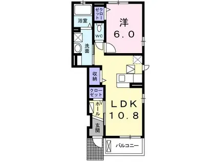 JSリヴァージュII(1LDK/1階)の間取り写真