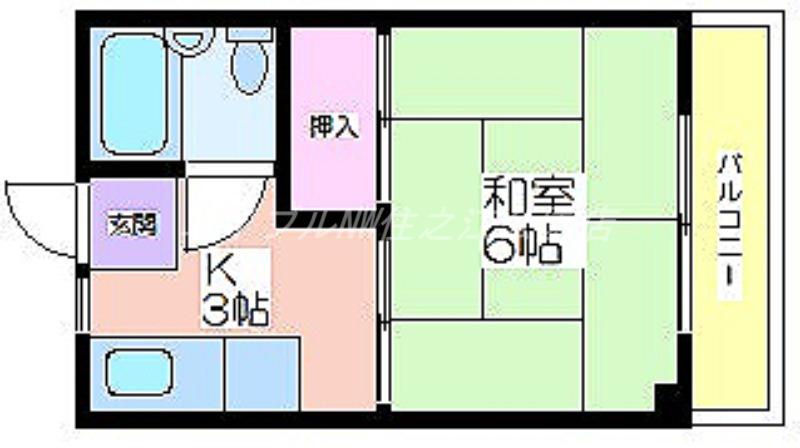 マルタマハイツ(1K/2階)の間取り写真