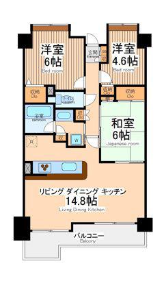 イトーピア狛江エコルマ2(3LDK/3階)の間取り写真
