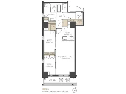 CLUB NEXUS 薬院大通(2LDK/3階)の間取り写真