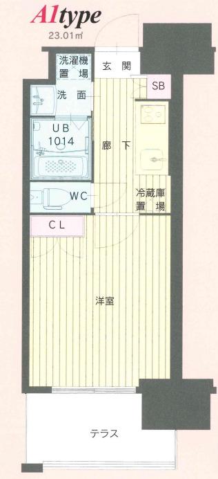 NO.111 CLUB ORIENT BLD TRADING TOWE(1K/20階)の間取り写真