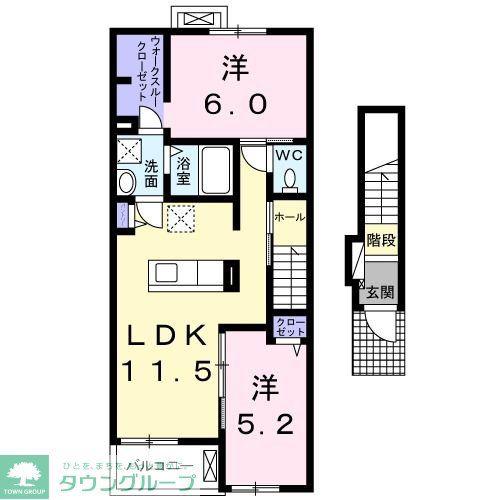 パークレアール(2LDK/2階)の間取り写真