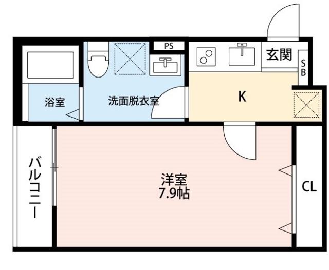 CHERIE(1K/3階)の間取り写真