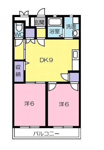 メゾンさとう(2DK/1階)の間取り写真