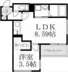 CRECIA守恒(1LDK/3階)の間取り写真