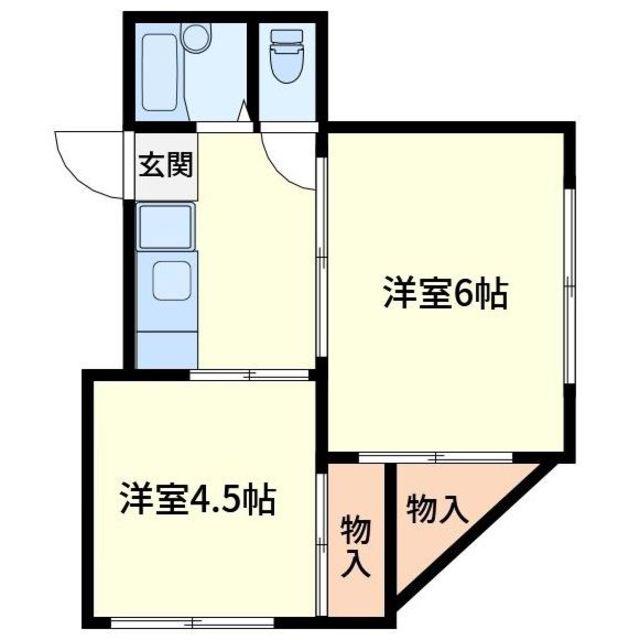 真島ビル(2K/3階)の間取り写真