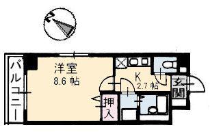 グランコート(1K/2階)の間取り写真