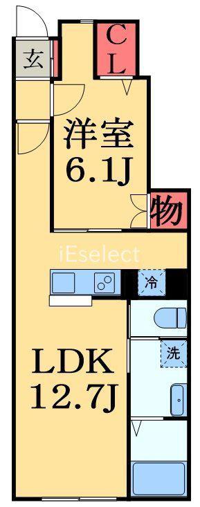 コネクトパーク花園町(1LDK/1階)の間取り写真