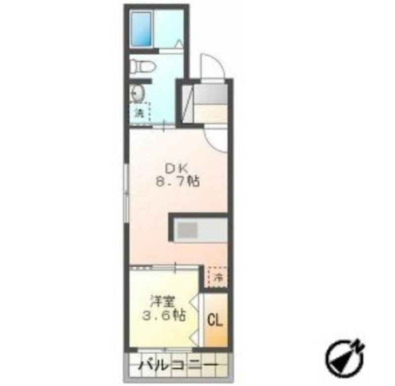 クラークサイドSAPPORO(1LDK/4階)の間取り写真