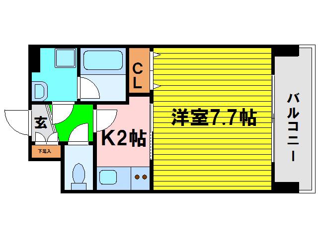 プレジオ・福島(1K/4階)の間取り写真