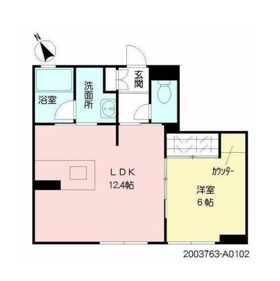 モンブラン新町(1LDK/1階)の間取り写真