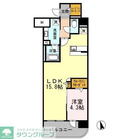 FITS GARDEN(1LDK/2階)の間取り写真