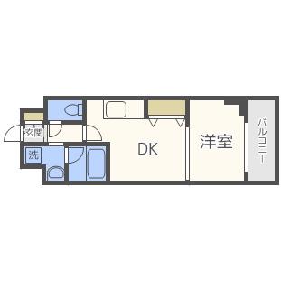 BRAVI南堀江(1DK/10階)の間取り写真