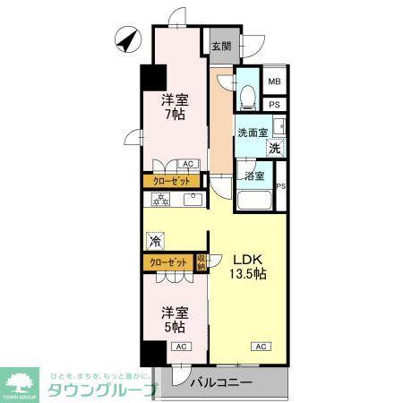 エマリーグレース(2LDK/2階)の間取り写真