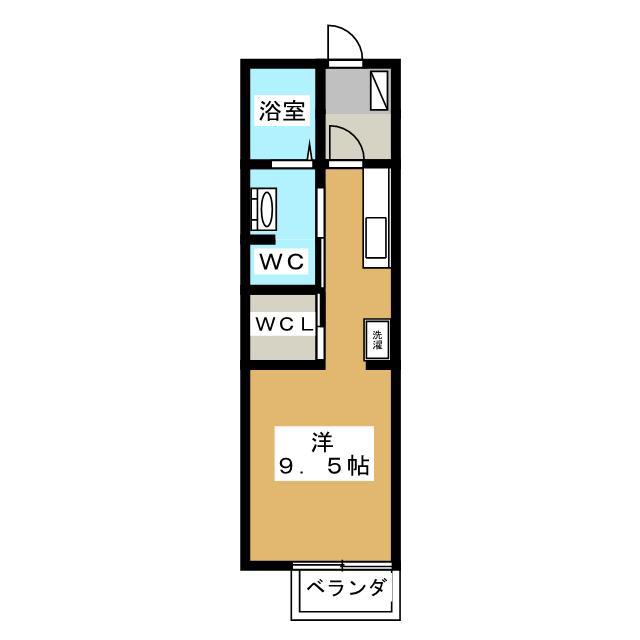 シャンブルAK B(ワンルーム/1階)の間取り写真