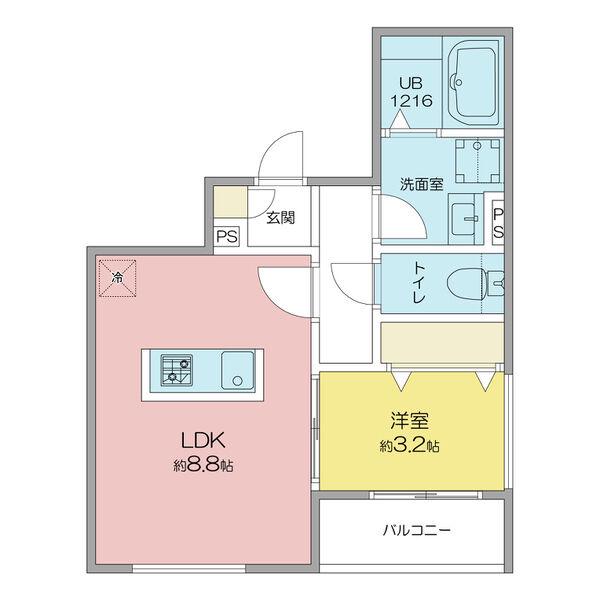 SQUARE知立(1LDK/1階)の間取り写真