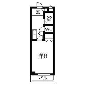 プラージュK(1K/1階)の間取り写真