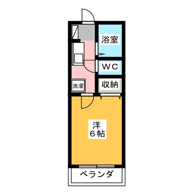 リファインドB(1K/1階)の間取り写真