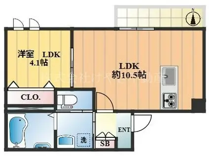 LENSOLEILLE(1LDK/3階)の間取り写真