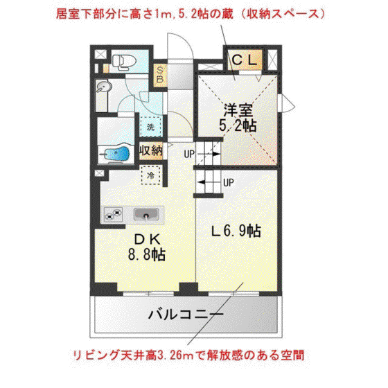 SUNFLOWER(1SLDK/3階)の間取り写真