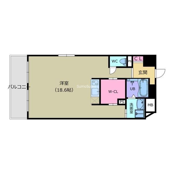 WOLF PACK APARTMENT(ワンルーム/9階)の間取り写真