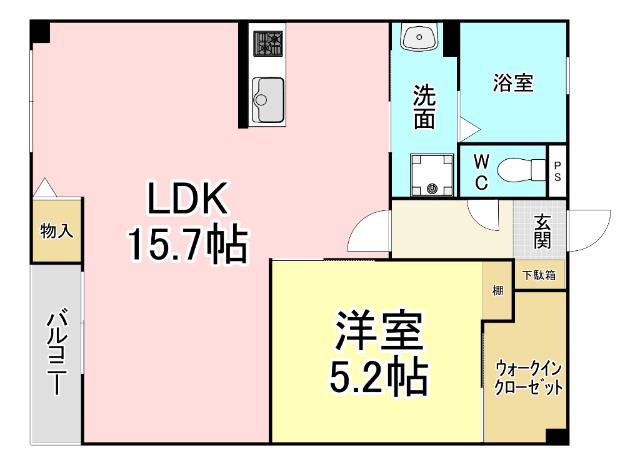 木村ビル(1LDK/5階)の間取り写真