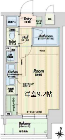 ラナップスクエアー福島(1K/2階)の間取り写真