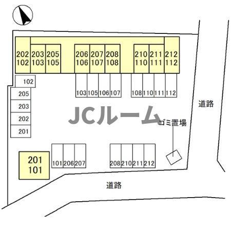 ヒルズ21(1K/2階)の間取り写真