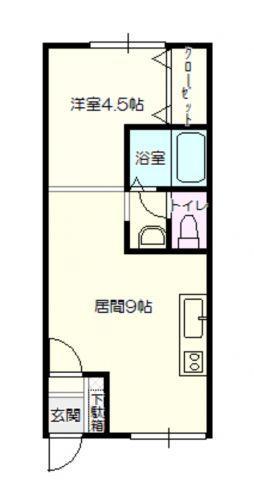 深川総合ハイツ第3(1DK/2階)の間取り写真