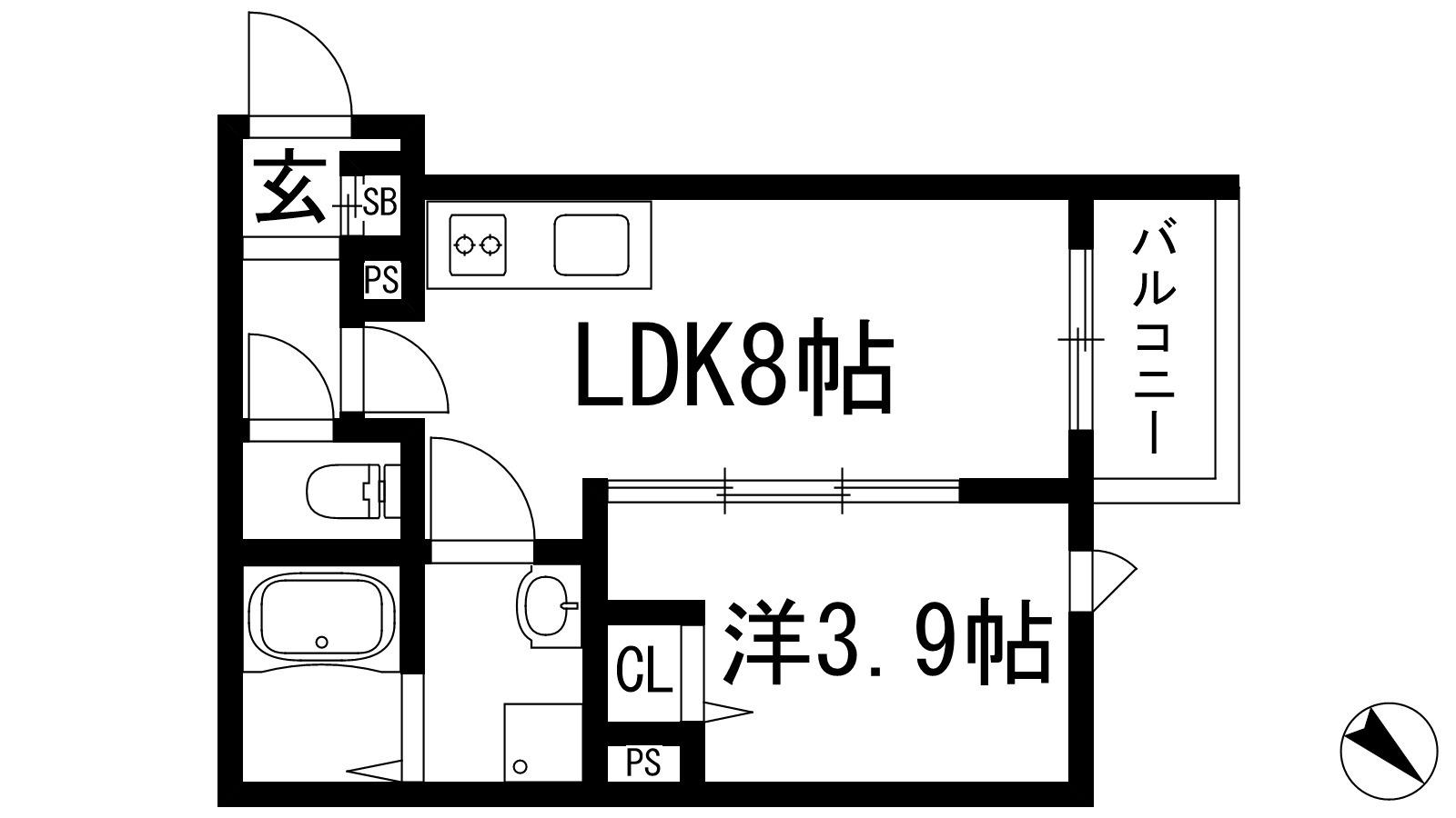 KIT石橋阪大前(1LDK/2階)の間取り写真