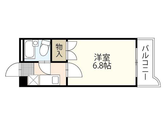 カナンハイツB棟(1K/4階)の間取り写真