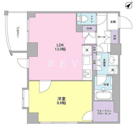 プラース千代田富士見(1LDK/4階)の間取り写真