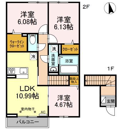 ストーク成城 I(3LDK/2階)の間取り写真