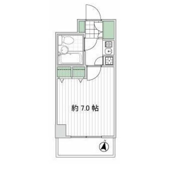 ライオンズシティ浦和常盤(1K/2階)の間取り写真